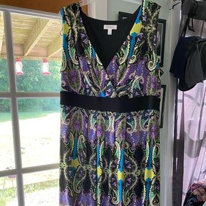 Dressbarn Sleeveless Paisley Dress